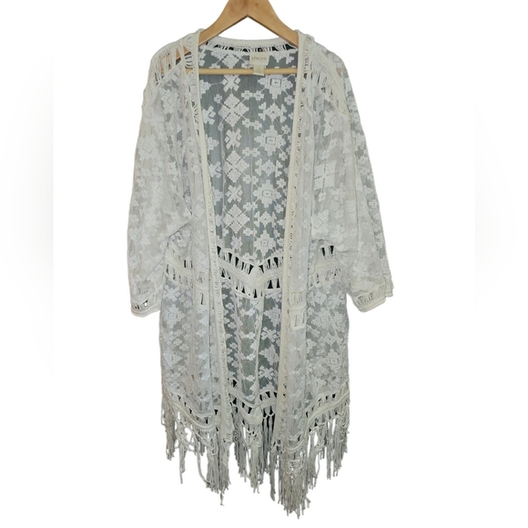 Chico's Other - Chicos Vintage Embroidered Kimono Fairy Costal Cowgirl Grandma 70s Cottagecore